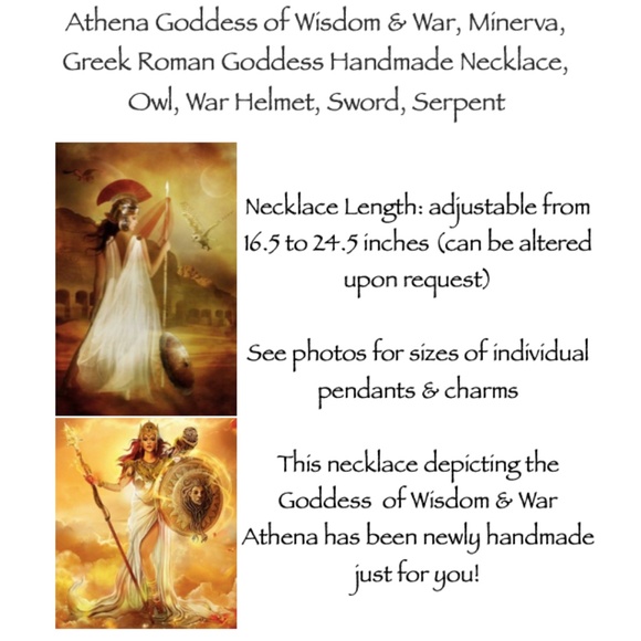 Athena Minerva Greek Roman Goddess Wisdom & War Handmade Necklace, Lapis Lazuli - Picture 14 of 15